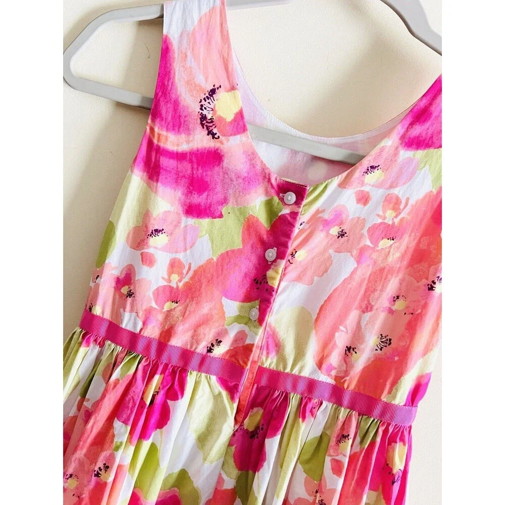 Dressed Up by‎ Gymboree Girls Pink Floral Sleeveless Dress Full Size 8